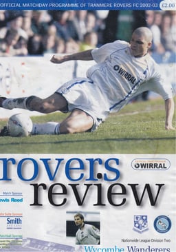 Tranmere Rovers v Wycombe Wanderers Match Programme 2003-04-12